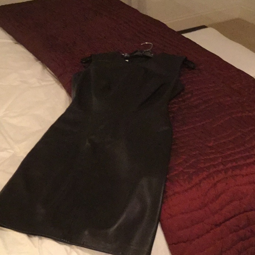 Escada Black Leather sheath Dress - Picture 2 of 12